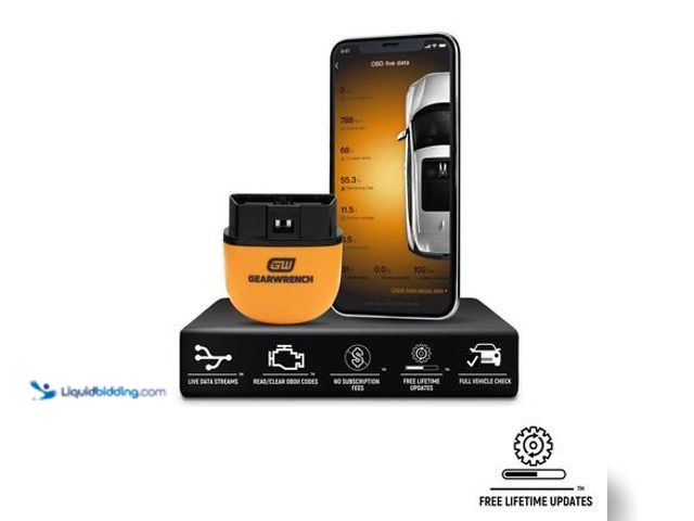 Lot 49-3565259 - GEARWRENCH OBD2 Bluetooth Diagnostic Tester with GWSCAN App and Free Lifetime Software Updates Model...