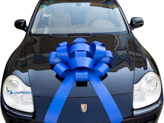 Lot 49-5453015 - 30" Giant Car Bow - Blue | Big Gift Wrapping Bow with Non Scratch Magnet Base for Large Gift Decorat...