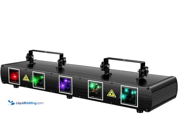 Lot 49-3431857 - U`King DJ Laser Light, 5 Beam Effect Sound Activated DJ Party Lights RGBYC LED Laser Light Show with...