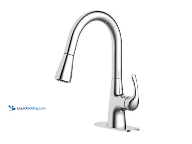 Lot 49-3631084 - Glacier Bay Clare Single Handle Pull Down Laundry Utility Faucet in Chrome, Model # HDQFP1B4216CP, U...