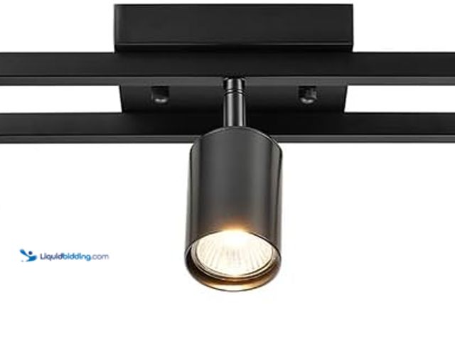 Lot 49-5546695 - Globe Electric 5-Light Track Lighting, Adjustable Heads, Matte Black 36-Inch Dimmable Track Bar for ...