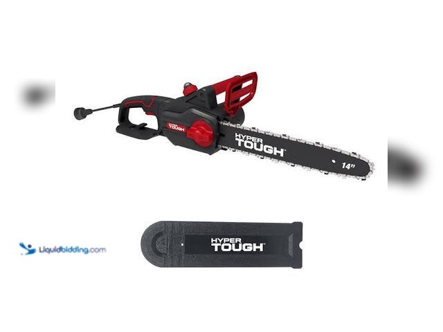 Lot 49-5542785 - Hyper Tough 14 in Electric Corded Chainsaw, 9-Amp Motor, Laminated Bar, Used