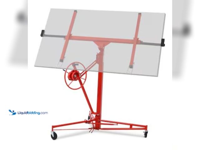 Lot 49-2022884 - Garvee Drywall Lift 11FT 150lb Capacity Heavy Duty Sheetrock Hoist w/Telescopic Arm and Locking Whee...