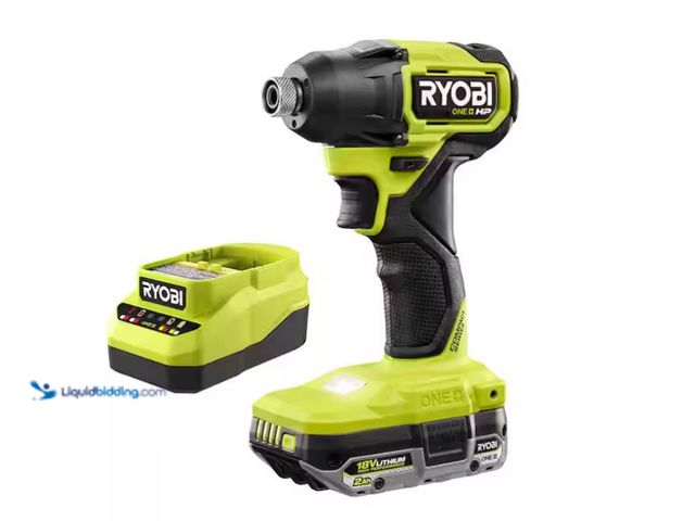 Lot 49-1571243 - RYOBI ONE+ HP 18V Brushless Cordless Compact Impact Driver Kit with 18V 2.0 Ah HIGH PERFORMANCE Batt...