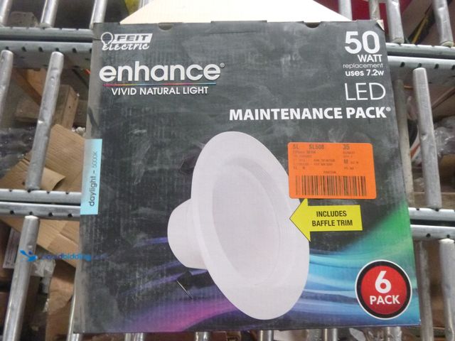 Lot 49-1518230 - Feit Electric Enhance Daylight 4 in. W LED Dimmable Recessed Downlight 7.2 W Model #90769023, Slight...