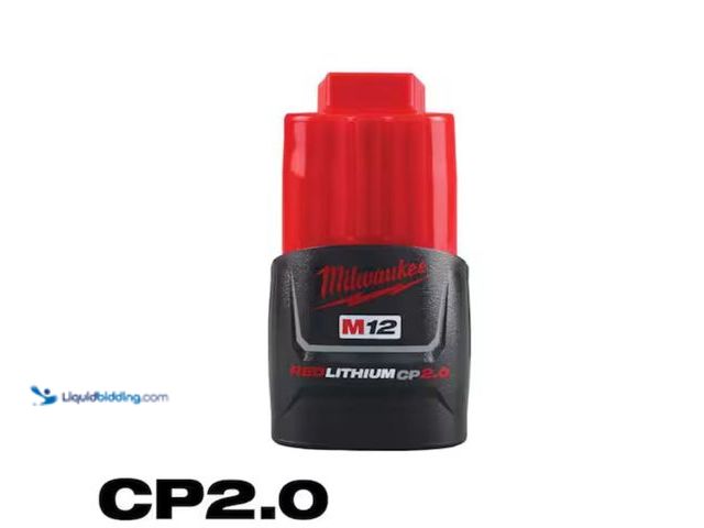 Lot 49-1623633 - Milwaukee M12 12-Volt Lithium-Ion 2.0 Ah Compact Battery Pack, Model # 48-11-2420, Slightly used, Ha...