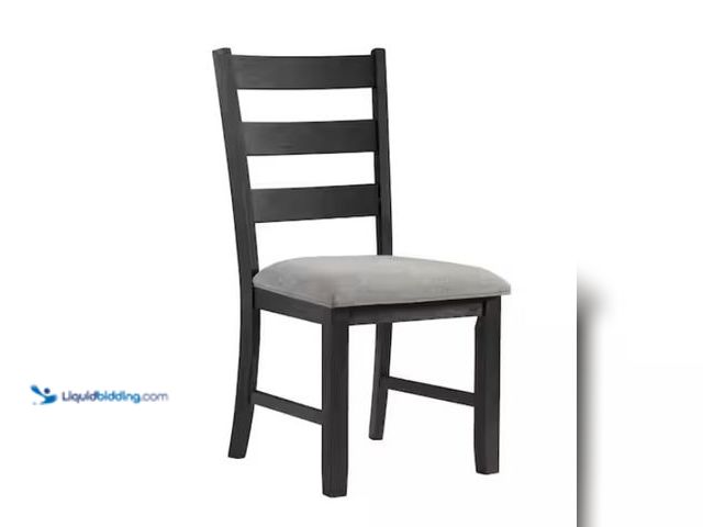 Lot 49-1550432 - Picket House Furnishings Kona Black Upholstered Ladder Back Dining Chair, Model # DMT300SC, Unused (...