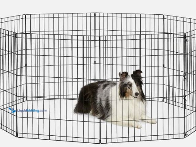 Lot 49-3536602 - New World Dog Exercise Pen & Playpen, 24" W x 30" H, No Door, Black Item is Factory Sealed