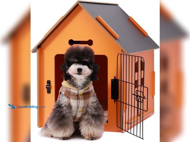 Lot 49-3527733 - Dog House Indoor for Small Dogs or Cats, Cozy Wooden Design, Small Indoor Bed House, with Air Vents ...