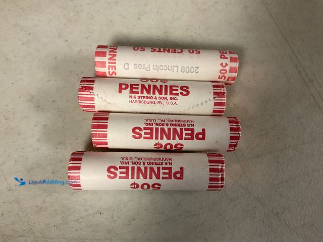 Lot 49-1830713 - LOT OF 4 2009 LINCOLN CENT PRES D 50 CENT ROLLS #COINS0219
