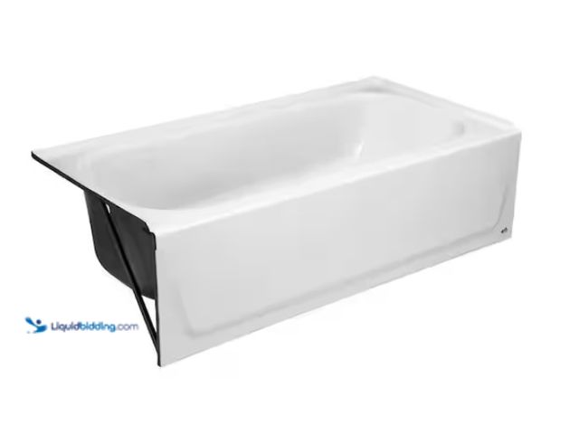 Lot 49-1567705 - Bootz Industries Maui 60 in. x 30 in. Alcove Soaking Bathtub with Left Drain in White, Model # 011-3...