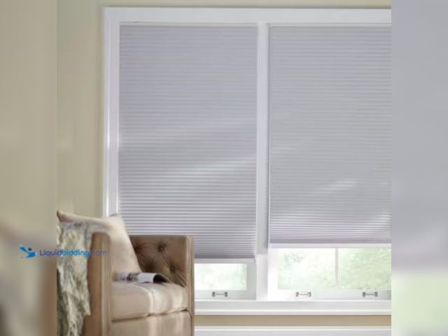 Lot 49-1516561 - Home Decorators Collection Shadow White 9/16 in. Cordless BO Fabric Cellular Window Shades-36.375 in...