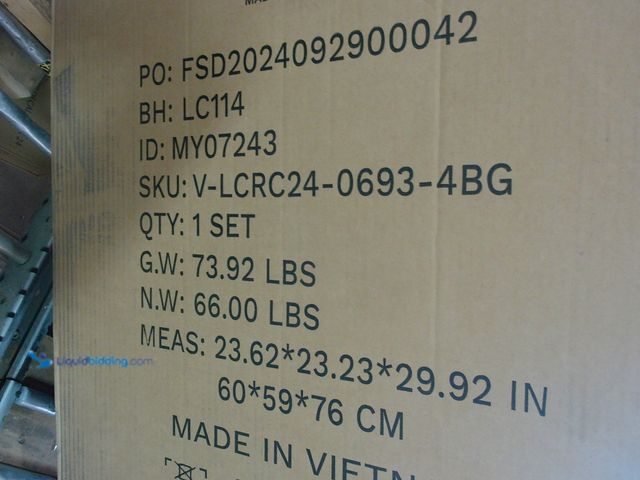 Lot 49-1631025 - 2 Seat patio conversation set, w/ cushions, center storage table, Beige cushions, Model # V-LCRC24-0...