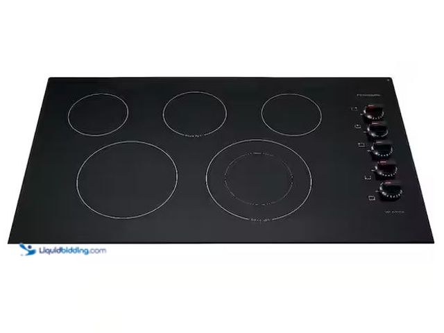Lot 49-1568633 - Frigidaire 36 in. Radiant Electric Cooktop in Black with 5 Burner Elements, including Quick Boil Bur...