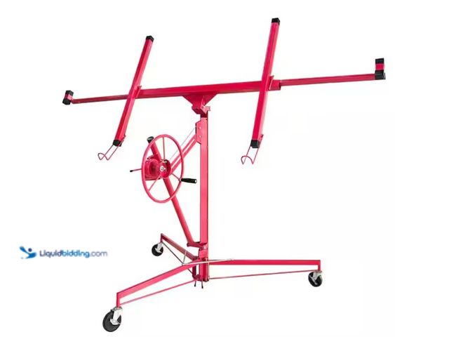 Lot 49-1571086 - 11 ft. Drywall Panel Lifter, Drywall Panel hoist, Jack Lifter Jack Rolling Caster Panel Hoist, Red, ...