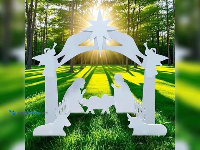 Lot 49-3430519 - SLEVIO TIMER Nativity Set Outdoor Christmas Decorations, Nativity Scene Large Weatherproof, 40in Man...