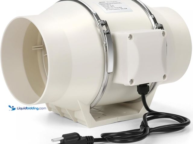 Lot 49-5437560 - Nalle 6 Inchs Inline Duct Fan Inline Duct Fan Radon Fan 75W 390 CFM Ventilation Exhaust Blower Fans ...