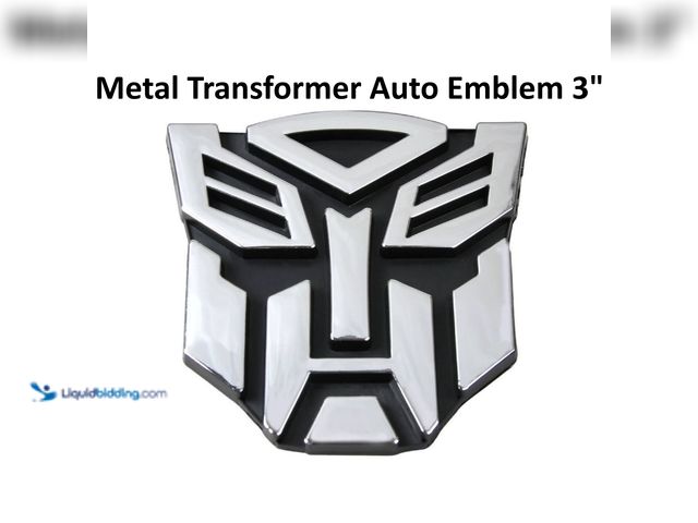 Lot 49-1820429 - Metal 3D Transformer Logo Auto Emblem 3" Black/Chrome - NEW - This Transformer Emblem is waterproof,...