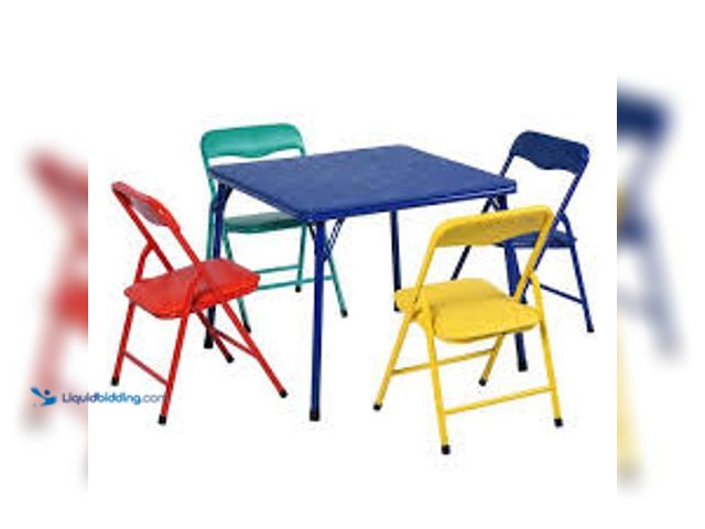 Lot 49-5483763 - Homy Casa TAGE CO Folding Table and Chair Set, Modern Style for Kids and Teens, Ideal for Game Rooms...