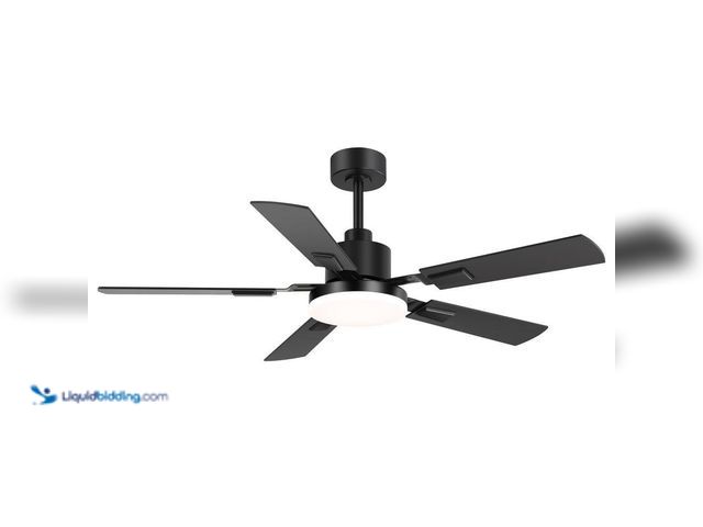 Lot 49-5454328 - Breezary Larrisa 52 in. Indoor Black Ceiling Fan 5 blades with Integrated LED Light with Remote Cont...