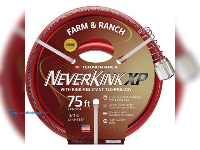 Lot 49-5546484 - Teknor Apex Teknor Apex NeverKink Pro 3/4 in. D X 75 ft. L Contractor Grade Garden Hose Model # 7692...