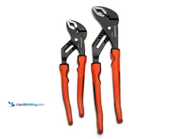 Lot 49-5546778 - Crescent Grip Zone V-Jaw Dual Material Tongue and Groove Plier Set 10 in. and 12 in. (2-Piece) Model...