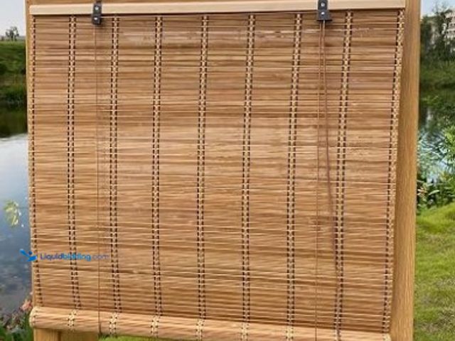 Lot 49-3631496 - 62"x62" Bamboo Roller Blinds for Window, Roller Blinds for Home, Indoor and Outdoor Patio, Model # B...