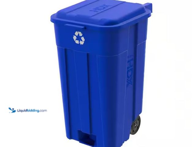 Lot 49-5551537 - HDX
45 gal. Blue Heavy Duty Outdoor Recycling Trash Can with Wheels and Attached Lid, Unused with n...