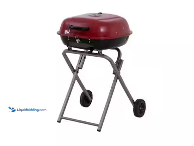 Lot 49-1575838 - Portable Charcoal Grill in Red with Charcoal Tray and Grate, Model # 110702001, New, Scuffs/scratche...