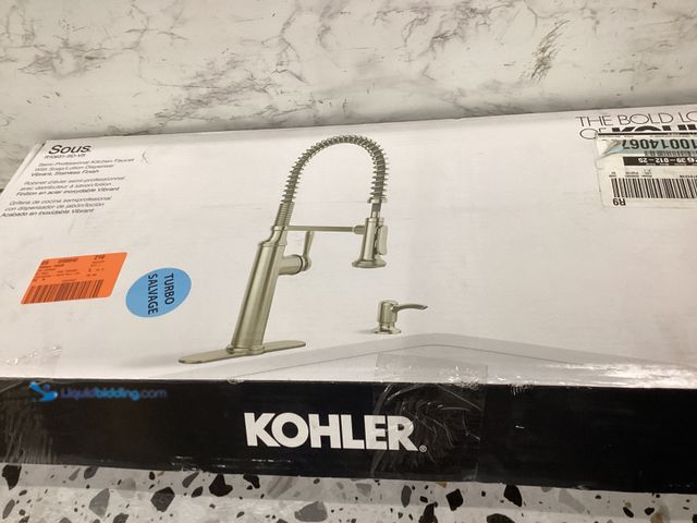 Lot 49-5406245 - Kohler Sous Pro-Style Single Handle Pull Down Sprayer Kitchen Faucet in Vibrant Stainless Steel, Mod...
