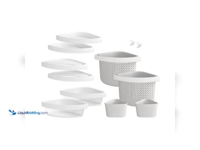 Lot 49-2000728 - Sterling STORE+ 12-Piece Wall Mounted Shower Caddy in White Finish, Model # 88038700-0, unused, has ...