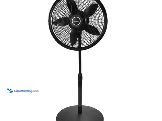 Lot 49-1628260 - Lasko Cyclone 18 in. 3 Speed Oscillating Pedestal Fan for Home in Black with Adjustable Height, Tilt...