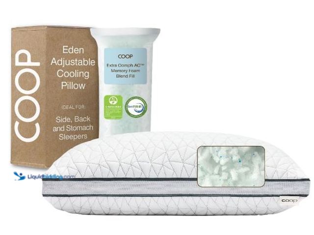 Lot 49-3432086 - Coop Home Goods Eden Bed Pillow Queen Size for Sleeping on Back, Stomach and Side Sleeper- Medium So...