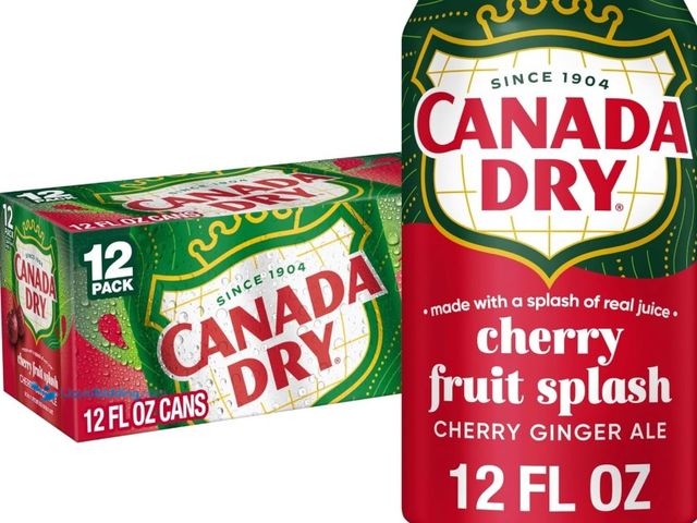 Lot 49-3565516 - Canada Dry Cherry Gingerale Fruit Splash 12oz, Pack of 12. BB JUL 07 2026. New