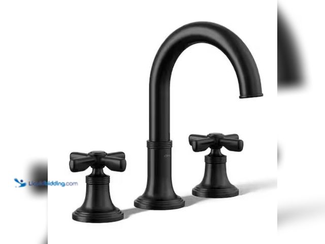 Lot 49-2006380 - KOHLER Paces 8 in. Widespread Double Handle Bathroom Faucet with Cross Handles in Matte Black, Model...