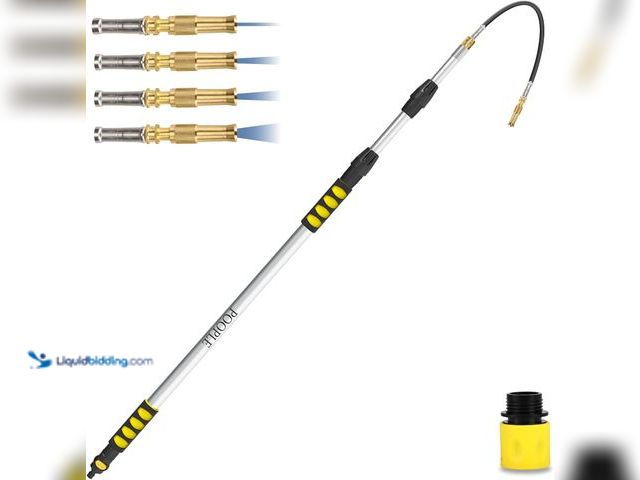 Lot 49-5405775 - Gutter Cleaning Tools from The Ground, 12FT (20FT Reach) Telescoping Gutter Cleaner Wand with Adjust...