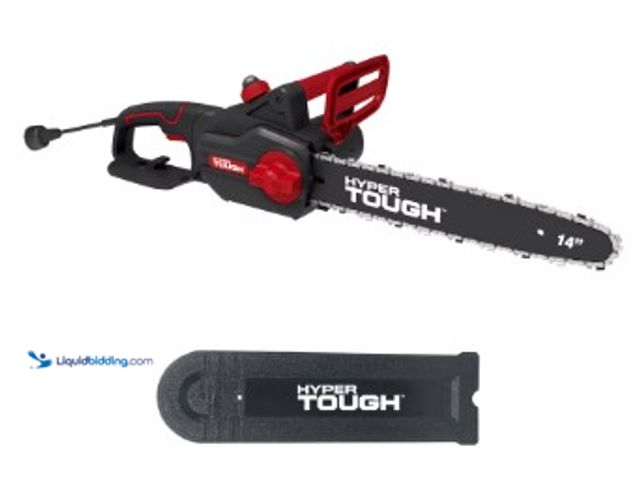 Lot 49-2025481 - Hyper Tough 14 in 9-Amp Electric Corded Chainsaw, Model # 17001804842, MSRP $68, Unused, Powers on. ...