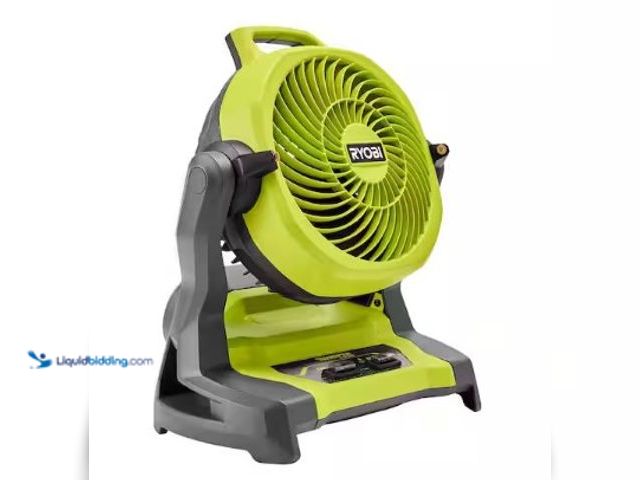 Lot 49-3631391 - RYOBI ONE+ 18V Cordless 7-1/2 in. Bucket Top Misting Fan (Tool Only), Model # PCL851B, Unused, Power...