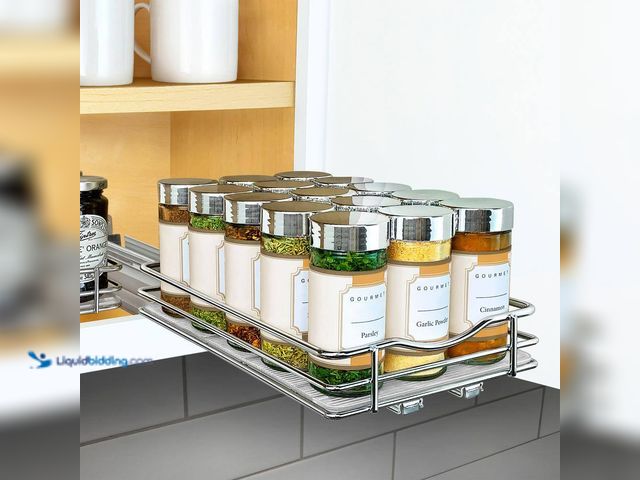Lot 49-5487308 - LYNK PROFESSIONAL
6-1/4 in. Wide Silver Chrome Slide Out Spice Rack Pull Out Cabinet Organizer (mis...