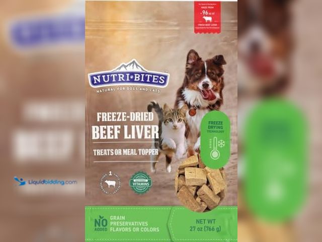 Lot 49-5416013 - Nutri Bites Freeze Dried Beef Liver Dog & Cat Treats | Healthy Pet Training Treats or Food Topper | ...