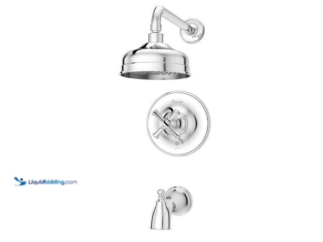 Lot 49-2024276 - Pfister Tisbury 1-Handle Tub and Shower Faucet Trim Kit in Polished Chrome (Valve Not Included). Mod...