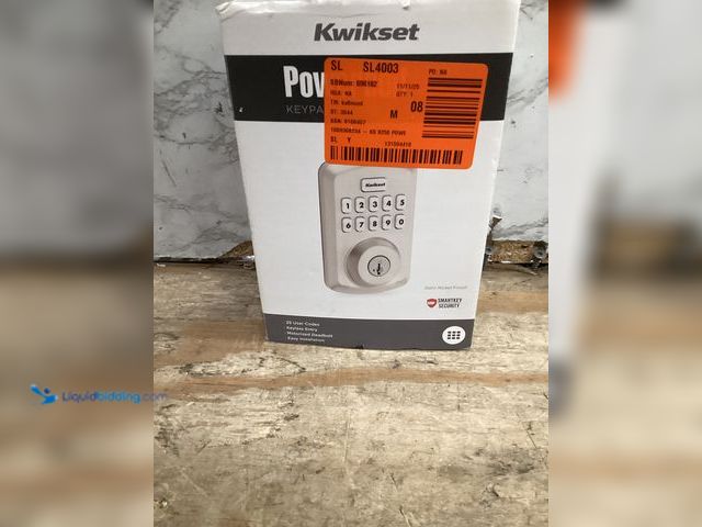 Lot 49-5458942 - Kwikset Powerbolt 250 10-Button Keypad Satin Nickel Transitional Electronic Deadbolt Door Lock, Mode...