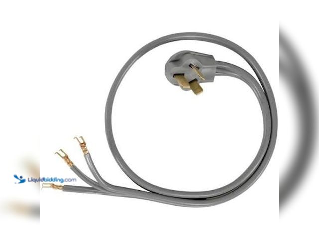 Lot 49-5541595 - QTY 3- Certified Appliance 4 Ft Electric Range Cord 3-Wire 40A 125/250V #8/#10 SRDT.