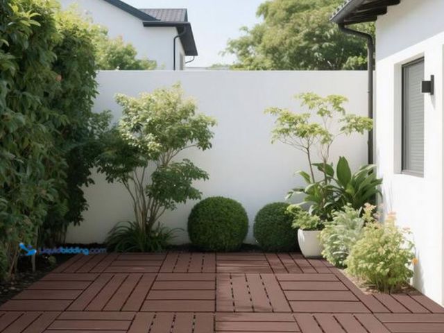 Lot 49-1623492 - 1 ft. x 1 ft. Plastic Interlocking Decking Tiles 44 Pack of Terrace Decking Tiles Backyard Pool Deck...