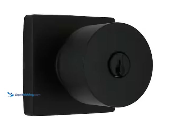 Lot 49-2005901 - Home Decorators Collection Ridgeway Matte Black Keyed Entry Door Knob with Square Rose Featuring Dua...