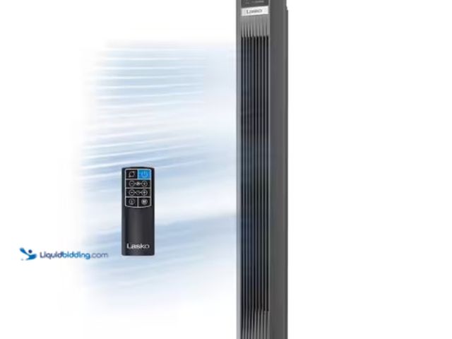 Lot 49-2004167 - Lasko 48 in. 12-Speed Oscillating Tower Fan in Gray, Quiet Operation, DC Motor,  12-Hour Timer, 12 i...