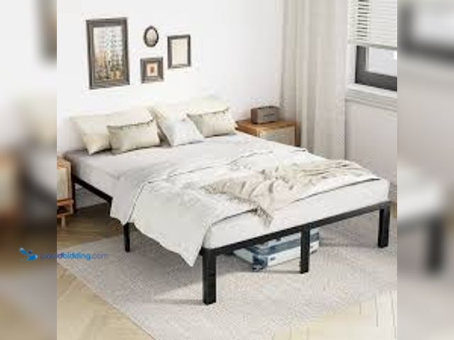 Lot 49-3531615 - GIANNA Full Size 14" High Metal Platform Bed Frame with Under-Bed Storage, Sturdy Steel Construction...