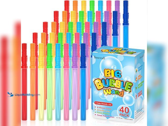 Lot 49-5416044 - 40 Pack 14’’ Big Bubble Wands, 8 Colors Bubbles Bulk for Summer Toy, Outdoor / Indoor Activity Use, ...