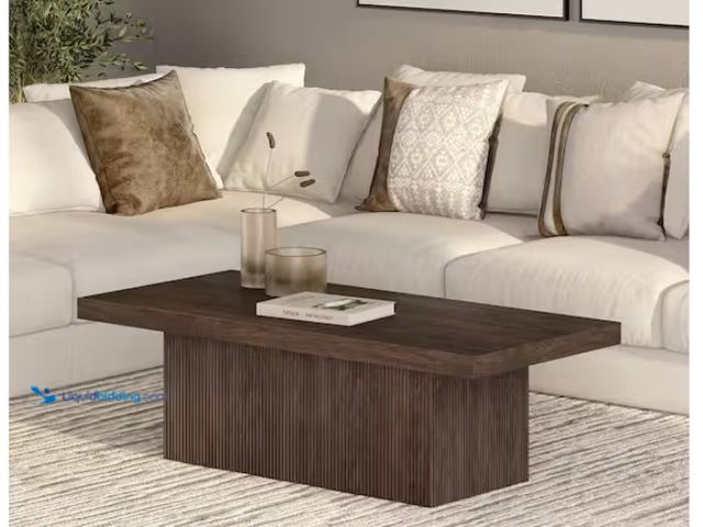 Lot 49-1622629 - Meyer&Cross Torren 47.5 in. Alder Brown Rectangle MDF Top Coffee Table, Model # CT2394, Unused, Has ...