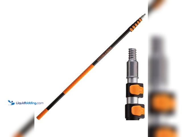 Lot 49-3432135 - 5-24 ft Long Telescoping Extension Pole // Multi-Purpose Extendable Pole with Universal Twist-on Met...